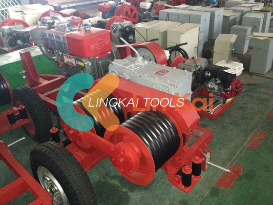 5T Power 9HP Hydraulic Double Capstan Cable Laying Winch Trailer do trudnych prac